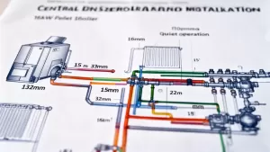 schemat instalacji co średnice rur