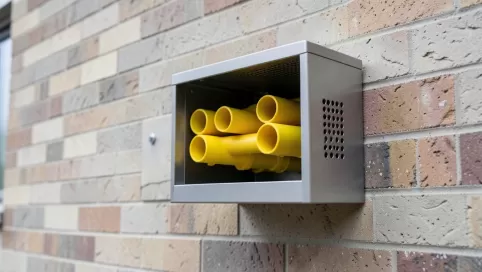 zabudowa rury gazowe na zewnątrz budynku